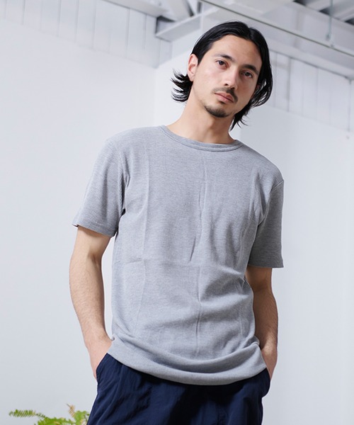 SILVER BULLET（シルバーバレット）の「『SILVER BULLET SELECT AP/シルバーバレットセレクト』クルーネック ワッフルトール半袖Tシャツ【gb】（Tシャツ/カットソー・メンズ・グレー/オフホワイト/ブラック・M/L/LL）」の3枚目の写真