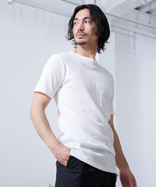 SILVER BULLET（シルバーバレット）の「『SILVER BULLET SELECT AP/シルバーバレットセレクト』クルーネック ワッフルトール半袖Tシャツ【gb】（Tシャツ/カットソー・メンズ・グレー/オフホワイト/ブラック・M/L/LL）」の4枚目の写真