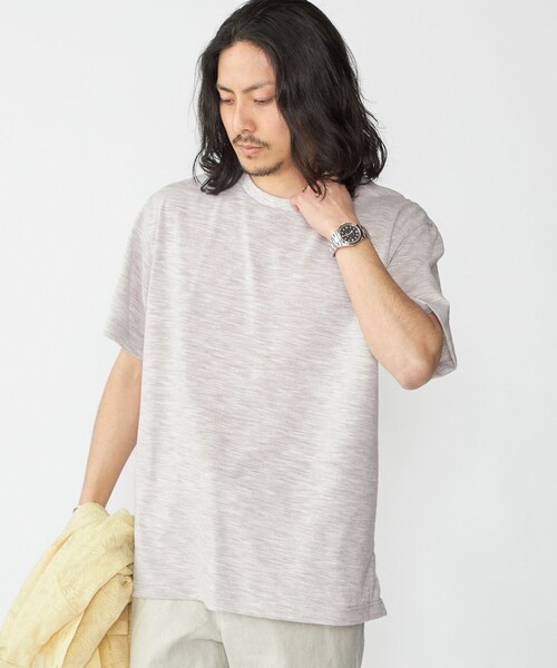 SHIPS(シップス)の「SHIPS: リネン ライク スラブ ショートスリーブ Tシャツ(Tシャツ/カットソー・メンズ・ロイヤルブルー/マスタード/ライトグレー/ホワイト・SMALL/X-LARGE/LARGE/MEDIUM)」の1枚目の写真