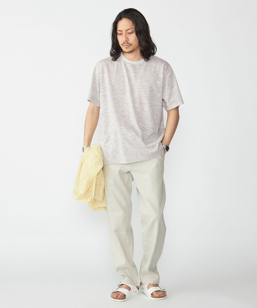 SHIPS(シップス)の「SHIPS: リネン ライク スラブ ショートスリーブ Tシャツ(Tシャツ/カットソー・メンズ・ロイヤルブルー/マスタード/ライトグレー/ホワイト・SMALL/X-LARGE/LARGE/MEDIUM)」の6枚目の写真