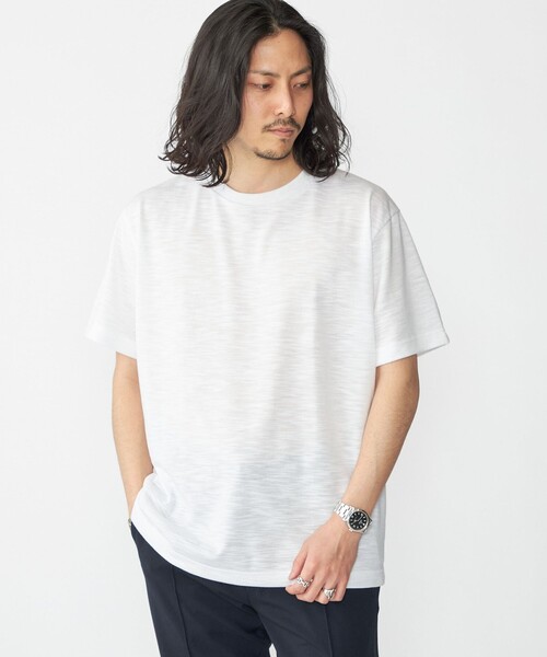 SHIPS(シップス)の「SHIPS: リネン ライク スラブ ショートスリーブ Tシャツ(Tシャツ/カットソー・メンズ・ロイヤルブルー/マスタード/ライトグレー/ホワイト・SMALL/X-LARGE/LARGE/MEDIUM)」の17枚目の写真
