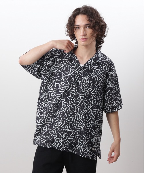 MANASTASH(マナスタッシュ)の「MANASTASH/マナスタッシュ GAUZE MANALOHA SHIRT/ガーゼ マナロハシャツ(シャツ/ブラウス・メンズ・ブラック/レッド・XL/L/M/S)」の1枚目の写真