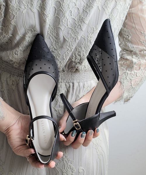 AmiAmi（アミアミ）の「【2026新カラー登場！】ポインテッドトゥセパレートチュールパンプス /オケージョン（パンプス・レディース・ライトグレー/ブラック/アイボリー/ベージュ/ブラック系その他/ベージュ系その他/ピンク/ライトブルーグレー/ブラック系その他3/シルバー系その他/ゴールド系その他/ブラック系その他2・L/LL/M/S）」の4枚目の写真