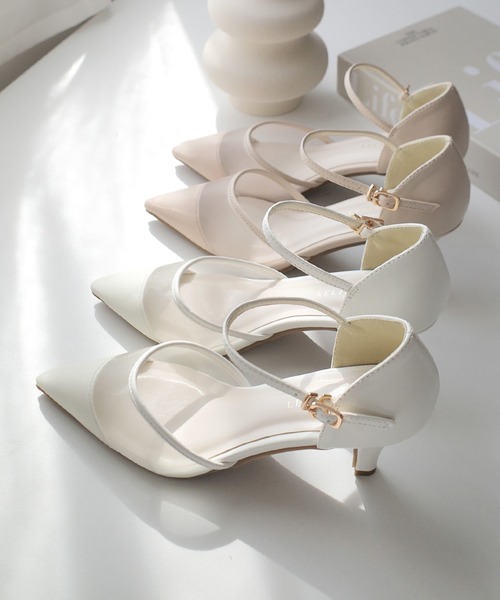 AmiAmi（アミアミ）の「【2026新カラー登場！】ポインテッドトゥセパレートチュールパンプス /オケージョン（パンプス・レディース・ライトグレー/ブラック/アイボリー/ベージュ/ブラック系その他/ベージュ系その他/ピンク/ライトブルーグレー/ブラック系その他3/シルバー系その他/ゴールド系その他/ブラック系その他2・L/LL/M/S）」の2枚目の写真