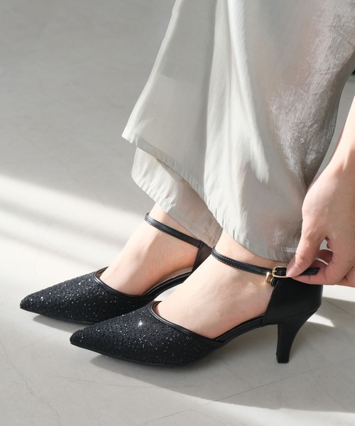 AmiAmi（アミアミ）の「【2026新カラー登場！】ポインテッドトゥセパレートチュールパンプス /オケージョン（パンプス・レディース・ライトグレー/ブラック/アイボリー/ベージュ/ブラック系その他/ベージュ系その他/ピンク/ライトブルーグレー/ブラック系その他3/シルバー系その他/ゴールド系その他/ブラック系その他2・L/LL/M/S）」の5枚目の写真