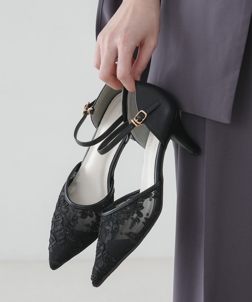 AmiAmi（アミアミ）の「【2026新カラー登場！】ポインテッドトゥセパレートチュールパンプス /オケージョン（パンプス・レディース・ライトグレー/ブラック/アイボリー/ベージュ/ブラック系その他/ベージュ系その他/ピンク/ライトブルーグレー/ブラック系その他3/シルバー系その他/ゴールド系その他/ブラック系その他2・L/LL/M/S）」の6枚目の写真