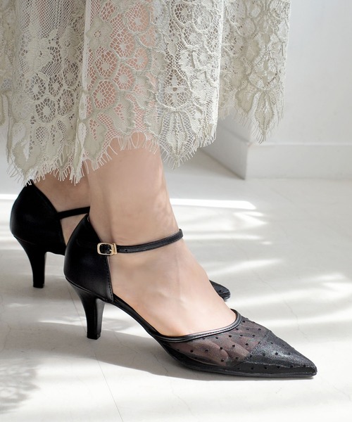 AmiAmi（アミアミ）の「【2026新カラー登場！】ポインテッドトゥセパレートチュールパンプス /オケージョン（パンプス・レディース・ライトグレー/ブラック/アイボリー/ベージュ/ブラック系その他/ベージュ系その他/ピンク/ライトブルーグレー/ブラック系その他3/シルバー系その他/ゴールド系その他/ブラック系その他2・L/LL/M/S）」の16枚目の写真