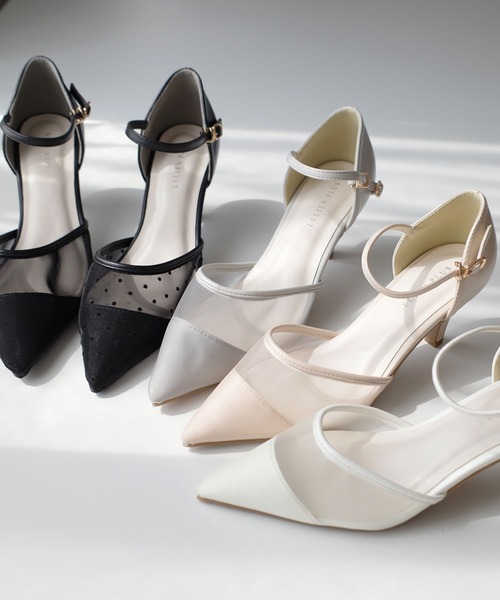 AmiAmi（アミアミ）の「【2026新カラー登場！】ポインテッドトゥセパレートチュールパンプス /オケージョン（パンプス・レディース・ライトグレー/ブラック/アイボリー/ベージュ/ブラック系その他/ベージュ系その他/ピンク/ライトブルーグレー/ブラック系その他3/シルバー系その他/ゴールド系その他/ブラック系その他2・L/LL/M/S）」の14枚目の写真