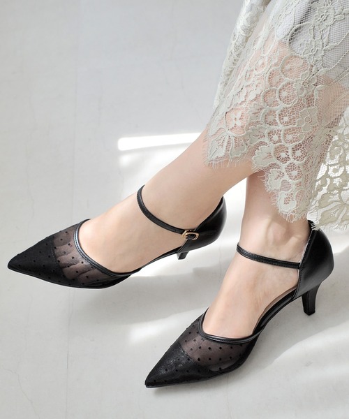 AmiAmi（アミアミ）の「【2026新カラー登場！】ポインテッドトゥセパレートチュールパンプス /オケージョン（パンプス・レディース・ライトグレー/ブラック/アイボリー/ベージュ/ブラック系その他/ベージュ系その他/ピンク/ライトブルーグレー/ブラック系その他3/シルバー系その他/ゴールド系その他/ブラック系その他2・L/LL/M/S）」の15枚目の写真