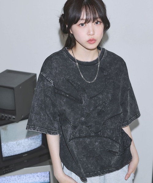 MSG(エムエスジー)の「ヴィンテージライクアップリケロゴパッチTシャツ【UNISEX】(Tシャツ/カットソー・メンズ・ブラック/ホワイト/グレー系/ブラック系・S/M/L/XL)」の4枚目の写真