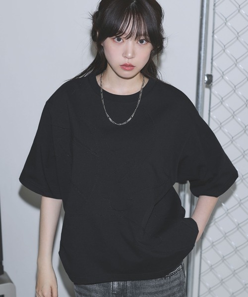 MSG(エムエスジー)の「ヴィンテージライクアップリケロゴパッチTシャツ【UNISEX】(Tシャツ/カットソー・メンズ・ブラック/ホワイト/グレー系/ブラック系・S/M/L/XL)」の3枚目の写真