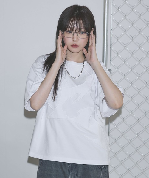 MSG(エムエスジー)の「ヴィンテージライクアップリケロゴパッチTシャツ【UNISEX】(Tシャツ/カットソー・メンズ・ブラック/ホワイト/グレー系/ブラック系・S/M/L/XL)」の7枚目の写真