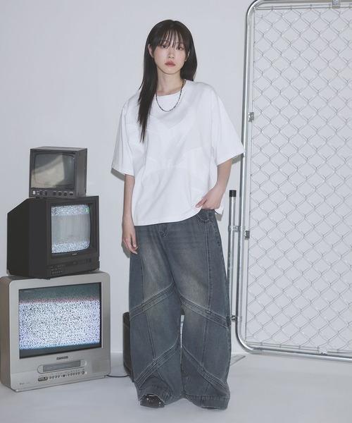 MSG(エムエスジー)の「ヴィンテージライクアップリケロゴパッチTシャツ【UNISEX】(Tシャツ/カットソー・メンズ・ブラック/ホワイト/グレー系/ブラック系・S/M/L/XL)」の10枚目の写真