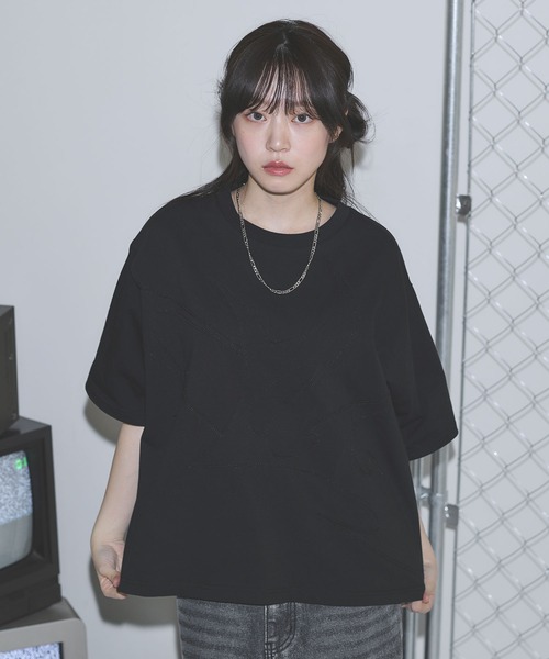 MSG(エムエスジー)の「ヴィンテージライクアップリケロゴパッチTシャツ【UNISEX】(Tシャツ/カットソー・メンズ・ブラック/ホワイト/グレー系/ブラック系・S/M/L/XL)」の12枚目の写真