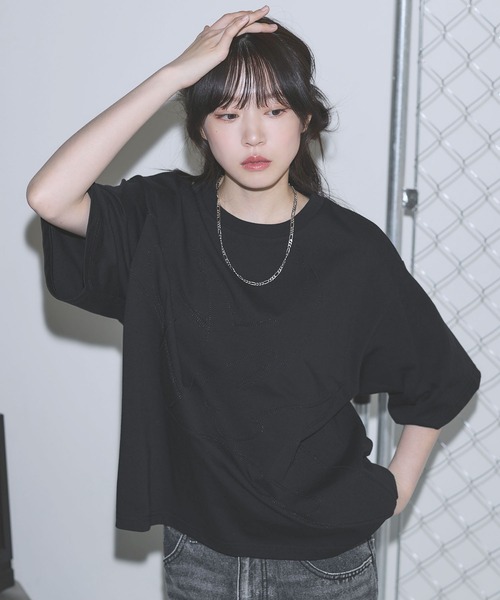 MSG(エムエスジー)の「ヴィンテージライクアップリケロゴパッチTシャツ【UNISEX】(Tシャツ/カットソー・メンズ・ブラック/ホワイト/グレー系/ブラック系・S/M/L/XL)」の13枚目の写真
