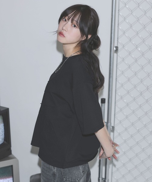 MSG(エムエスジー)の「ヴィンテージライクアップリケロゴパッチTシャツ【UNISEX】(Tシャツ/カットソー・メンズ・ブラック/ホワイト/グレー系/ブラック系・S/M/L/XL)」の15枚目の写真