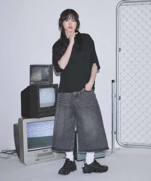 MSG(エムエスジー)の「ヴィンテージライクアップリケロゴパッチTシャツ【UNISEX】(Tシャツ/カットソー・メンズ・ブラック/ホワイト/グレー系/ブラック系・S/M/L/XL)」の16枚目の写真