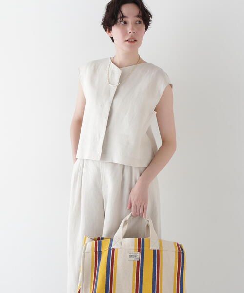 human woman(ヒューマンウーマン)の「◆【WEB・一部店舗限定】リネンボックスブラウス(シャツ/ブラウス・レディース・ホワイト系その他/ピンク・MEDIUM)」の11枚目の写真