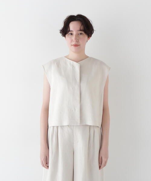 human woman(ヒューマンウーマン)の「◆【WEB・一部店舗限定】リネンボックスブラウス(シャツ/ブラウス・レディース・ホワイト系その他/ピンク・MEDIUM)」の13枚目の写真
