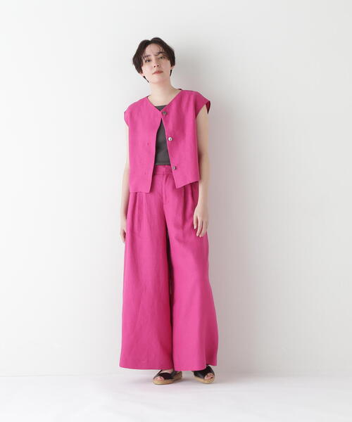 human woman(ヒューマンウーマン)の「◆【WEB・一部店舗限定】リネンボックスブラウス(シャツ/ブラウス・レディース・ホワイト系その他/ピンク・MEDIUM)」の22枚目の写真