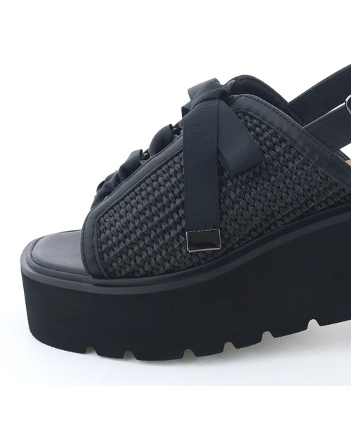 あしながおじさん(アシナガオジサン)の「軽量|厚底リボンサンダル 7210145(サンダル・レディース・ブラック/プラチナム・22.5cm/23cm/23.5cm/24cm/24.5cm)」の14枚目の写真