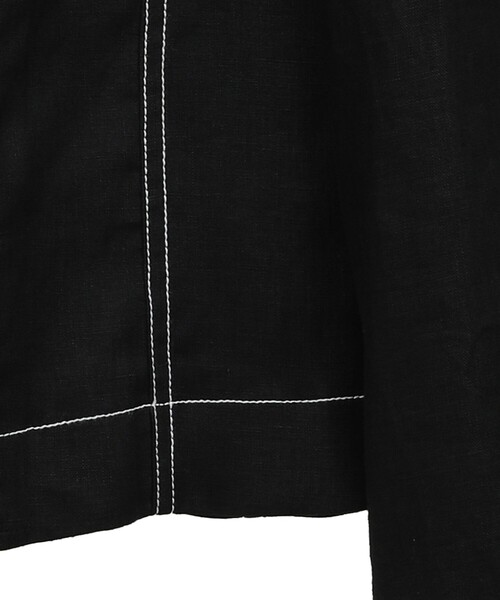 CLANE（クラネ）の「【CLANE/クラネ】LINEN SHIRT JACKET/リネンショートジャケット（ブルゾン・レディース・ブラック/イエロー・1）」の13枚目の写真