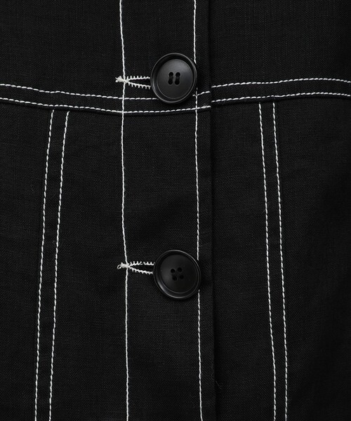 CLANE（クラネ）の「【CLANE/クラネ】LINEN SHIRT JACKET/リネンショートジャケット（ブルゾン・レディース・ブラック/イエロー・1）」の14枚目の写真