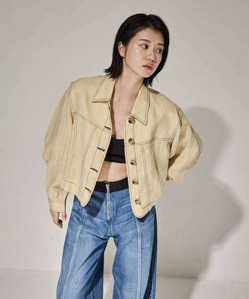 CLANE/クラネ】LINEN SHIRT JACKET/リネンショートジャケット