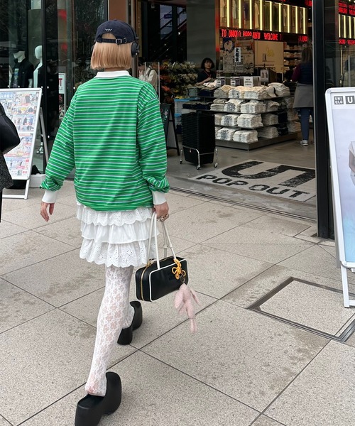 Alley Tokyo（アリートーキョー）の「フリフリのキャミワンピ（ワンピース・レディース・オフホワイト/チャコール・FREE）」の10枚目の写真