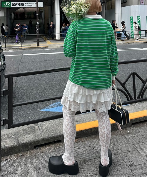 Alley Tokyo（アリートーキョー）の「フリフリのキャミワンピ（ワンピース・レディース・オフホワイト/チャコール・FREE）」の16枚目の写真