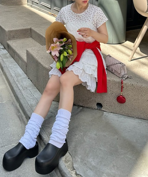 Alley Tokyo（アリートーキョー）の「フリフリのキャミワンピ（ワンピース・レディース・オフホワイト/チャコール・FREE）」の7枚目の写真