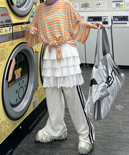 Alley Tokyo（アリートーキョー）の「フリフリのキャミワンピ（ワンピース・レディース・オフホワイト/チャコール・FREE）」の17枚目の写真