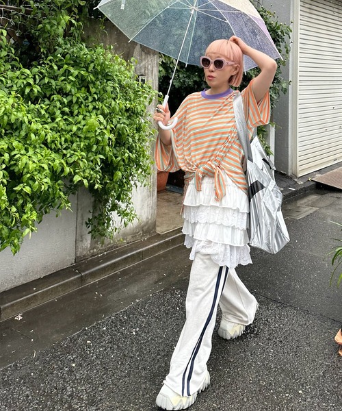 Alley Tokyo（アリートーキョー）の「フリフリのキャミワンピ（ワンピース・レディース・オフホワイト/チャコール・FREE）」の18枚目の写真