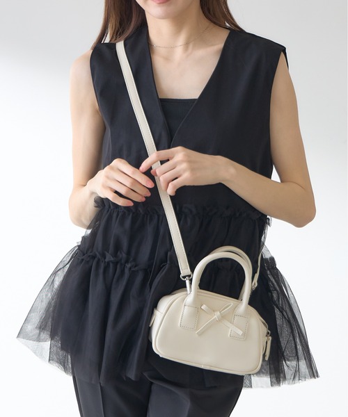 &. NOSTALGIA(アンドドットノスタルジア)の「【ZOZO限定】リボンハンドバッグ(ハンドバッグ・レディース・ホワイト/ブラック・FREE)」の10枚目の写真