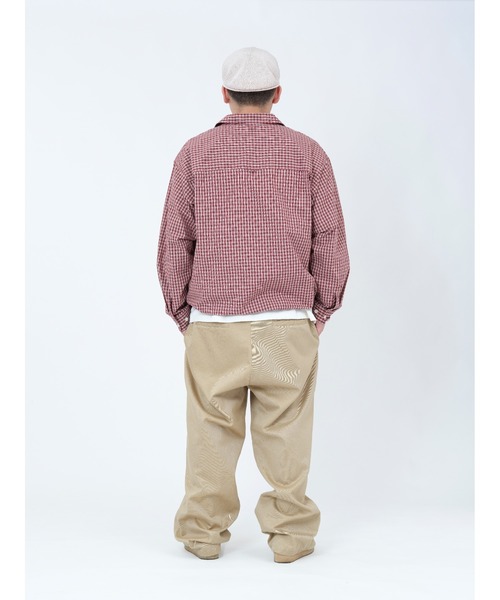 KEBOZ（ケボズ）の「CHECK SHIRT JACKET（ブルゾン・メンズ・ネイビー/バーガンディー・M/L/XL）」の6枚目の写真