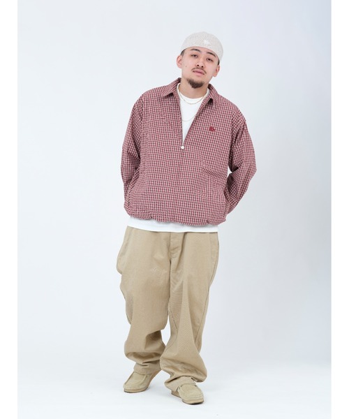 KEBOZ グレー チェック柄 アウター KEBOZ(ケボズ)の「CHECK SHIRT JACKET(ブルゾン)」 - WEAR