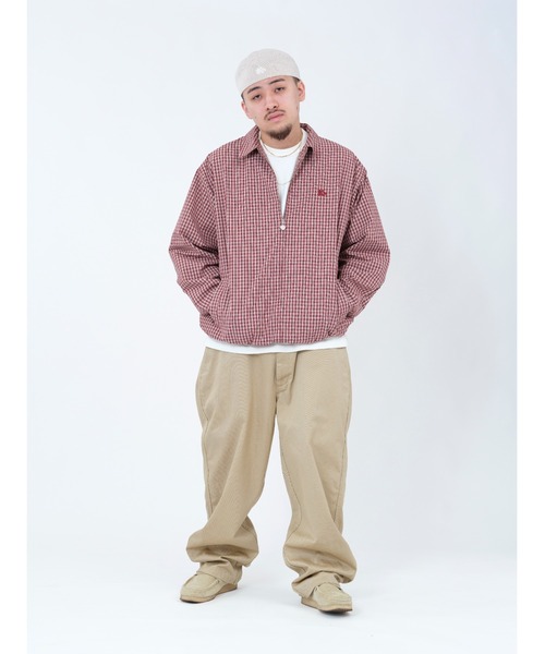 KEBOZ（ケボズ）の「CHECK SHIRT JACKET（ブルゾン・メンズ・ネイビー/バーガンディー・M/L/XL）」の9枚目の写真