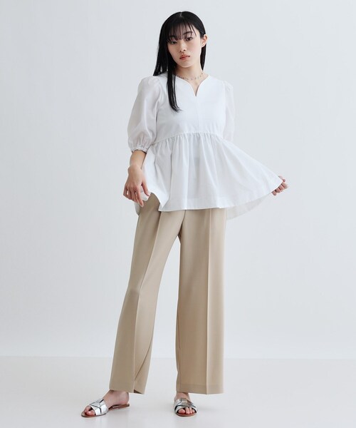 GALLEST（ギャレスト）の「ハートネックペプラムカットソー（Tシャツ/カットソー・レディース・ホワイト/ブラック/ライトブルー・38）」の14枚目の写真