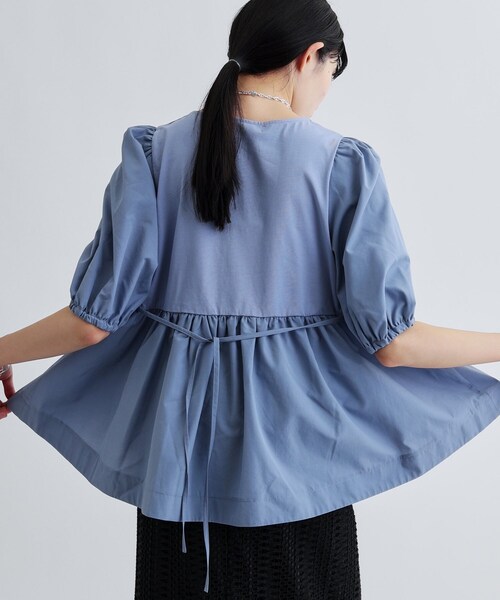 GALLEST（ギャレスト）の「ハートネックペプラムカットソー（Tシャツ/カットソー・レディース・ホワイト/ブラック/ライトブルー・38）」の3枚目の写真