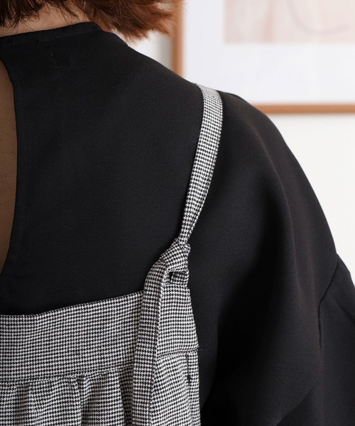 FUNALIVE(ファンアライブ)の「blue willow コットンリネン平織り サイドボタンサロペット(サロペット/オーバーオール・レディース・ブラック/ベージュ/チェック・FREE)」の20枚目の写真