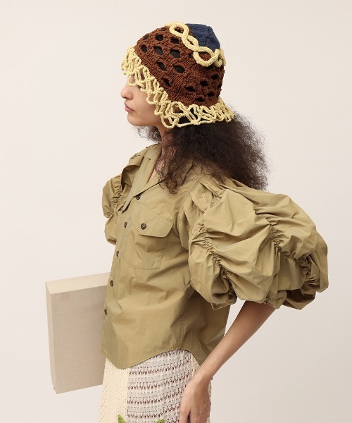 leinwande ラインヴァンド　Mix Yarn Crochet Hat セール】Mix Yarn Crochet Hat（ニット/セーター）｜leinwande（ライン