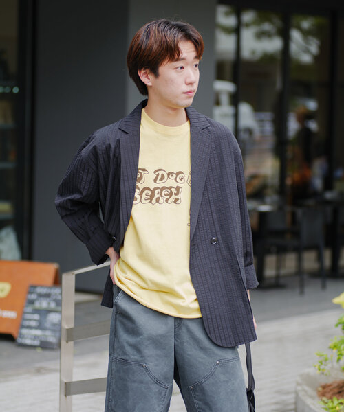 セール】【UNISEX/SETUP対応】シアサッカーストライプダブル