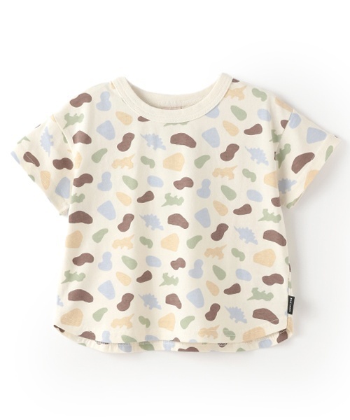 petit main(プティマイン)の「【GOODPRICE冷感】総柄半袖Tシャツ(Tシャツ/カットソー・キッズ・オフホワイト/チャコール/オレンジ/ベージュ・90cm/120cm/80cm/130cm/100cm/110cm)」の3枚目の写真