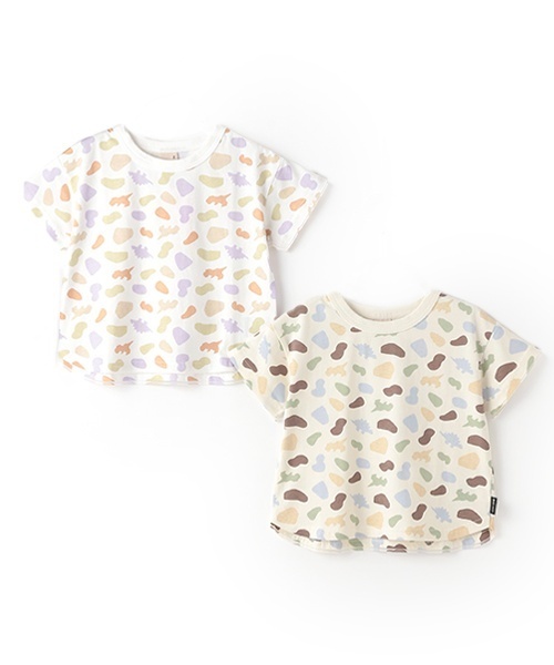 petit main(プティマイン)の「【GOODPRICE冷感】総柄半袖Tシャツ(Tシャツ/カットソー・キッズ・オフホワイト/チャコール/オレンジ/ベージュ・90cm/120cm/80cm/130cm/100cm/110cm)」の19枚目の写真