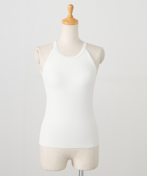 ADAWAS(アダワズ)の「ADAWAS/アダワズ STRETCH COTTON TANKTOP(タンクトップ・レディース・ホワイト/ブラック/ブラウン・FREE)」の2枚目の写真