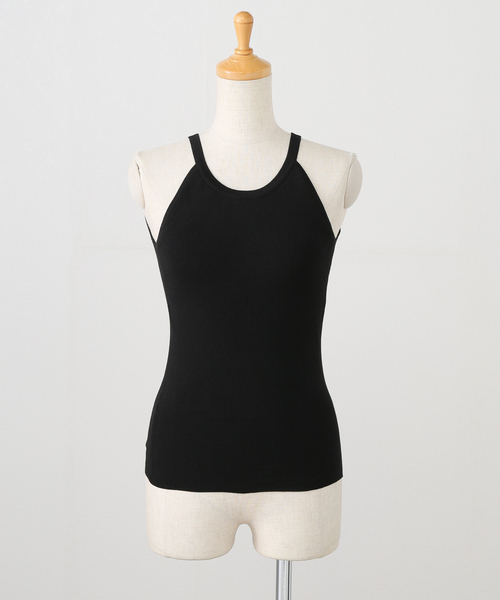 ADAWAS(アダワズ)の「ADAWAS/アダワズ STRETCH COTTON TANKTOP(タンクトップ・レディース・ホワイト/ブラック/ブラウン・FREE)」の1枚目の写真