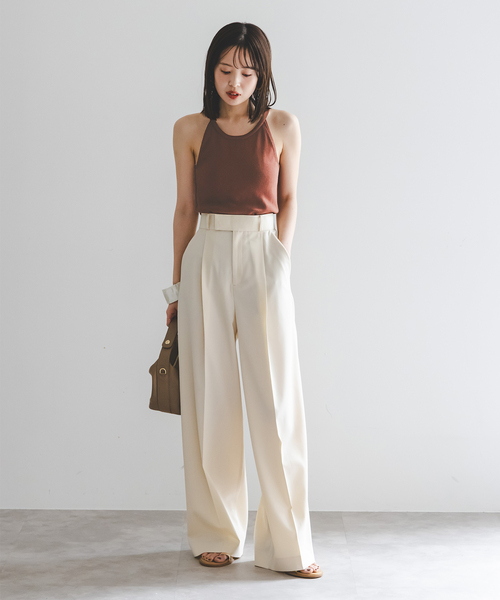 ADAWAS(アダワズ)の「ADAWAS/アダワズ STRETCH COTTON TANKTOP(タンクトップ・レディース・ホワイト/ブラック/ブラウン・FREE)」の5枚目の写真