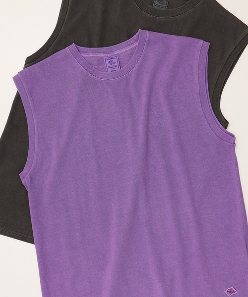 JEMORGAN（ジェーイーモーガン）の「【JEMORGAN / ジェーイーモーガン】ピグメントノースリーブ/オーバーダイ加工（タンクトップ・メンズ・ブラック/サックスブルー/オフホワイト/グリーン/パープル/オレンジ・M/L/XL）」の5枚目の写真