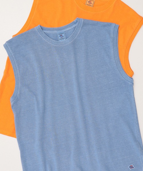 JEMORGAN（ジェーイーモーガン）の「【JEMORGAN / ジェーイーモーガン】ピグメントノースリーブ/オーバーダイ加工（タンクトップ・メンズ・ブラック/サックスブルー/オフホワイト/グリーン/パープル/オレンジ・M/L/XL）」の4枚目の写真