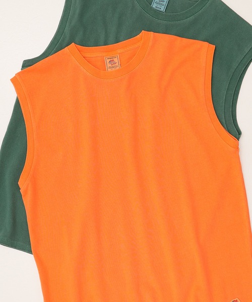 JEMORGAN（ジェーイーモーガン）の「【JEMORGAN / ジェーイーモーガン】ピグメントノースリーブ/オーバーダイ加工（タンクトップ・メンズ・ブラック/サックスブルー/オフホワイト/グリーン/パープル/オレンジ・M/L/XL）」の6枚目の写真